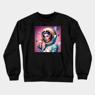 Cosmic Delights: Ice Cream and Interstellar Pin-Ups Crewneck Sweatshirt